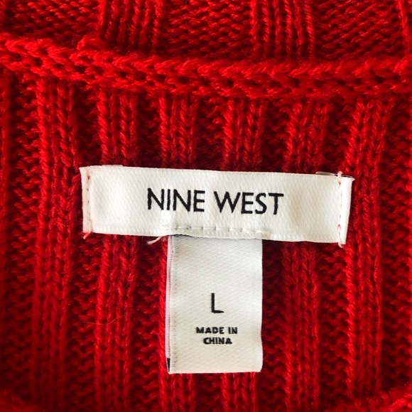 NWT Nine West Size Large Red Crew Neck Sweater - Picture 3 of 8